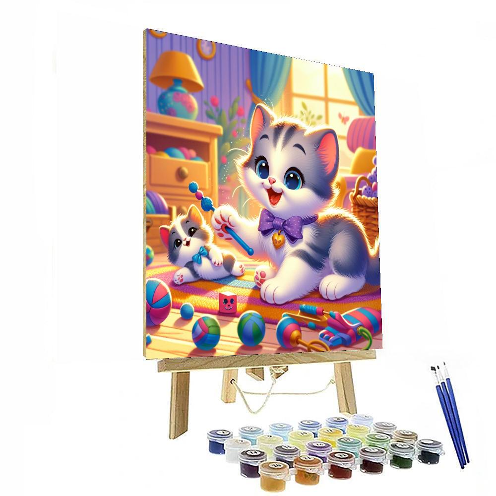 Curious Kitten's Playground Numbered Painting Kits