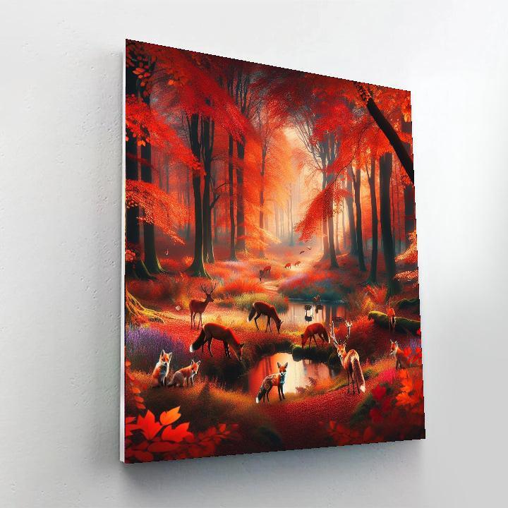 Autumn Woodland Gathering Painting By Numbers Kit