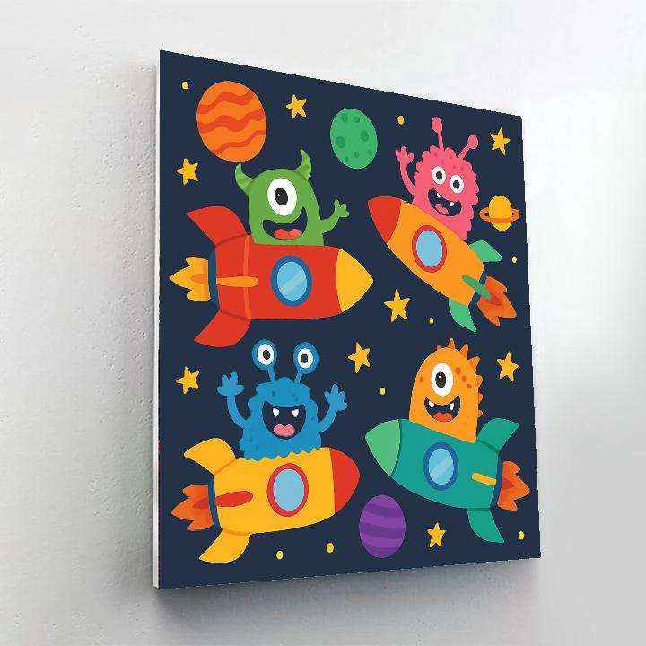 Silly Monsters In Space Paint By Numbers Kits