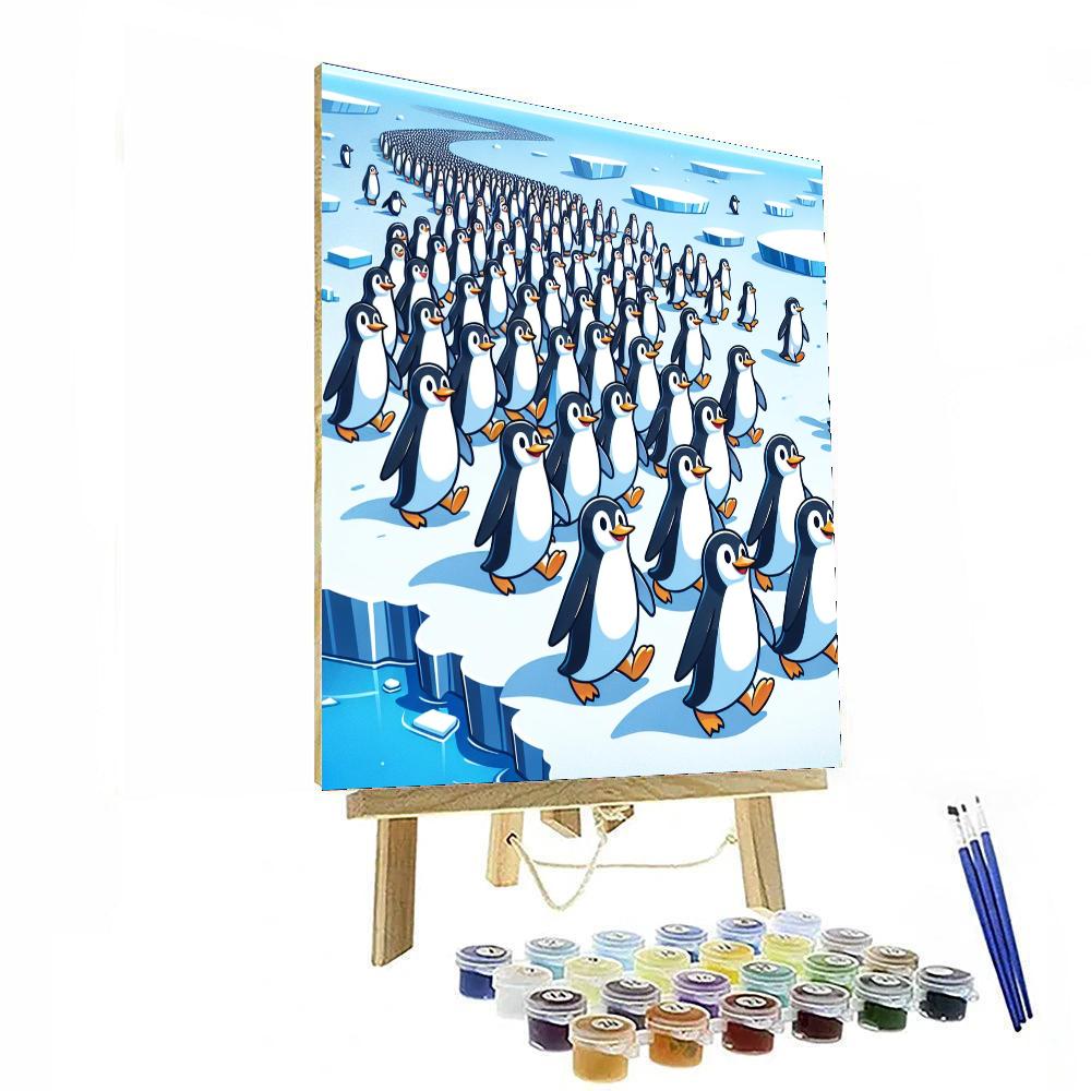 Perky Penguin Parade Numbered Painting Kits
