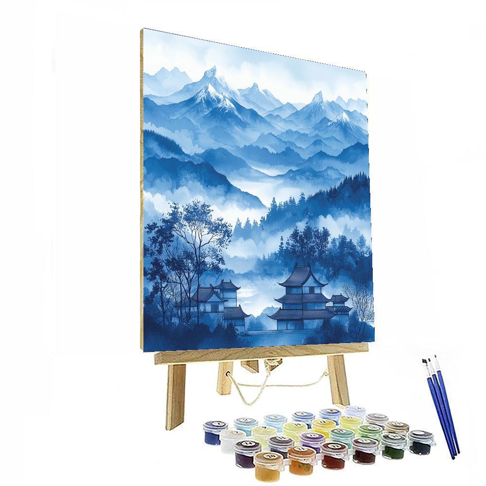 Utagawa Hiroshige Inspired Harmonic Echoes Of Snow-Capped Peaks  Painting By Numbers Kit