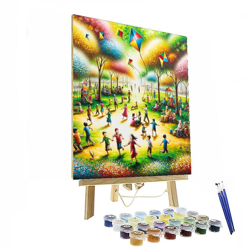 Joyful Kids In The Park Numbered Painting Kits