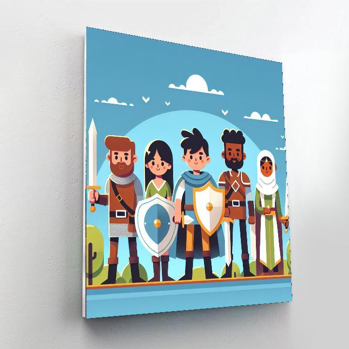 Legendary Heroes Quest Painting By Numbers Kit