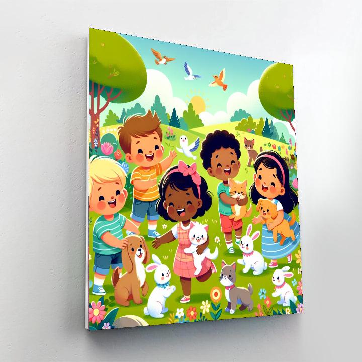 Animal Friends Day Painting Number Kit