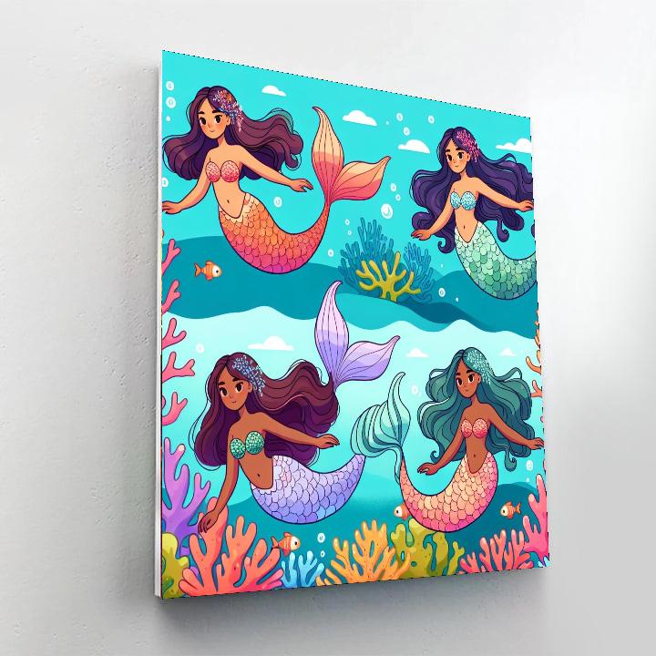 Majestic Mermaids Number Painting