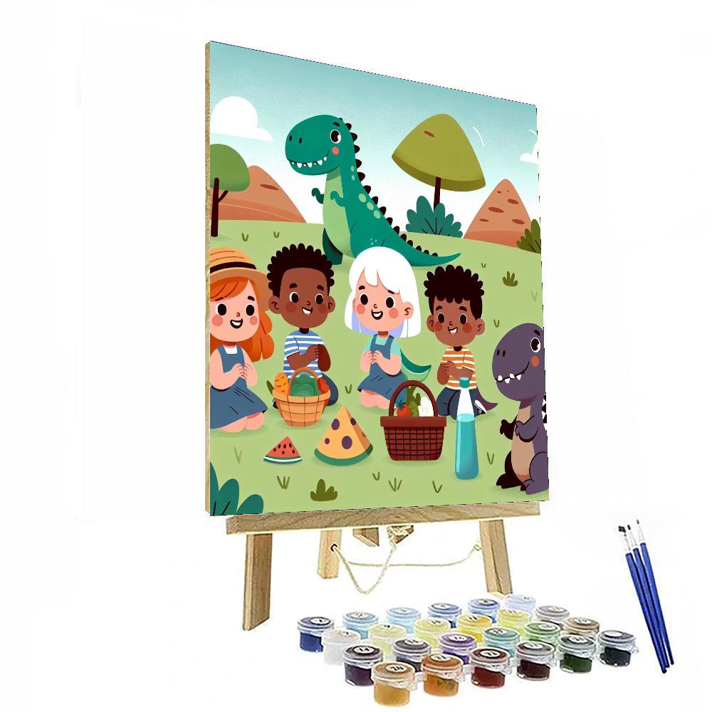 Friendly Dino Picnic Numbered Painting Kits