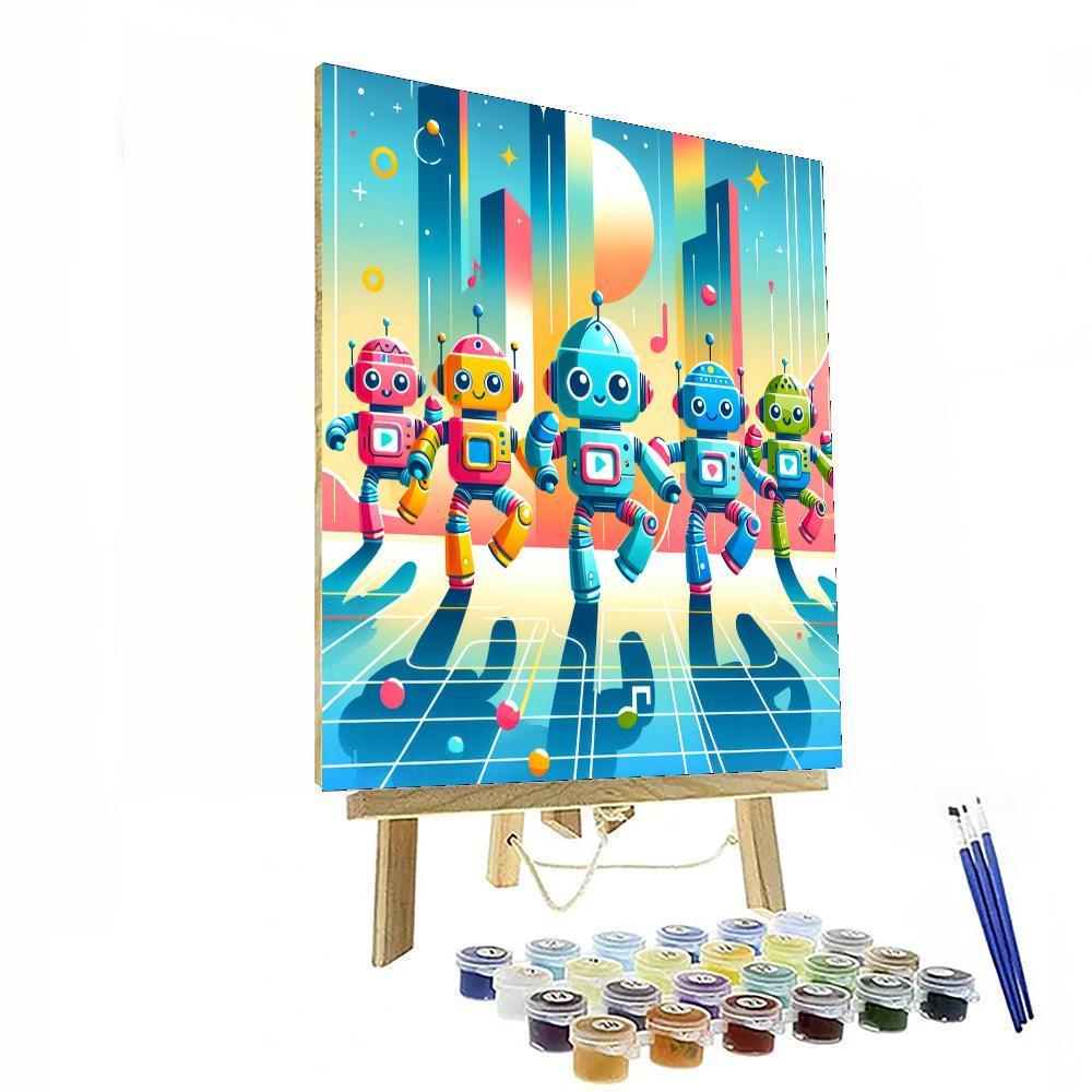 Funky Robots Painting Number Kit