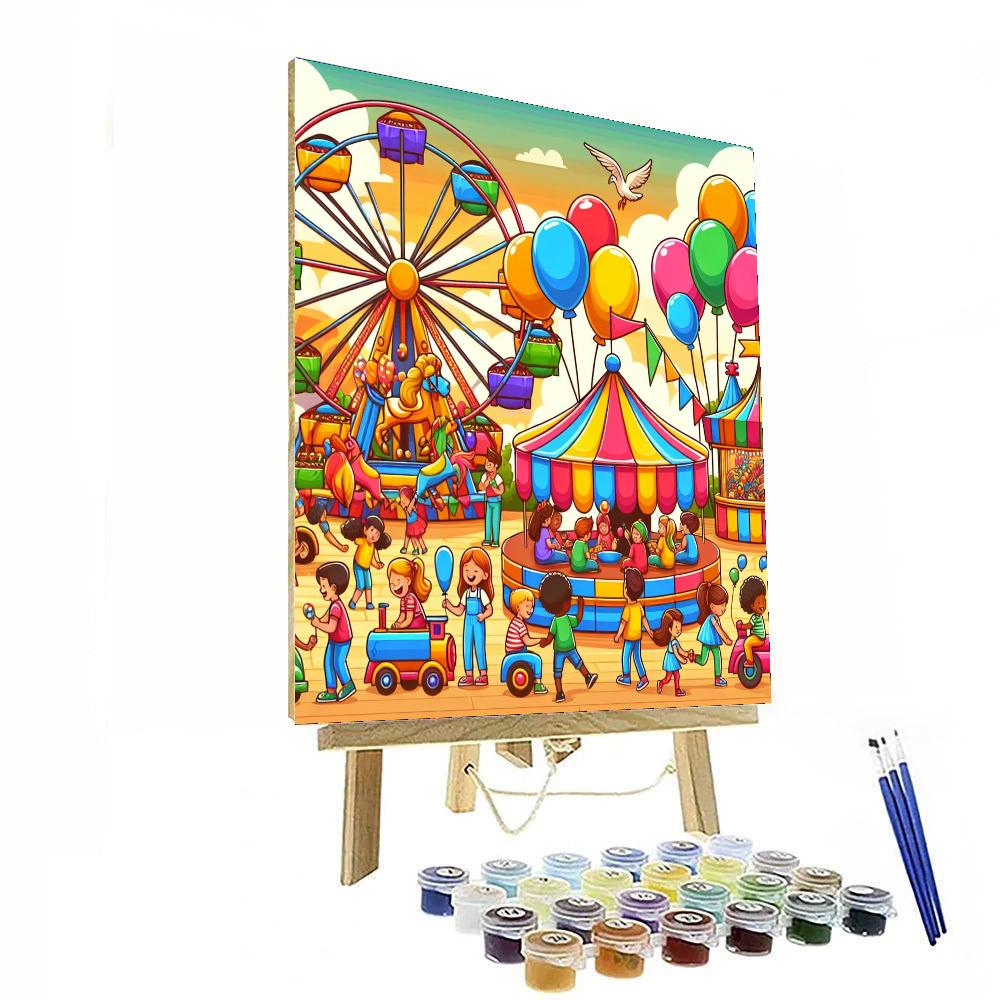 Cheerful Carnival Scene Numbered Painting Kits