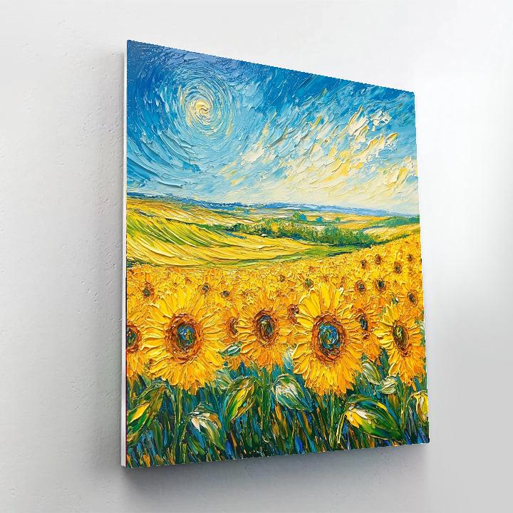 Vincent Van Gogh Inspired Captivating Sunflower Field  Paint By Numbers Kits