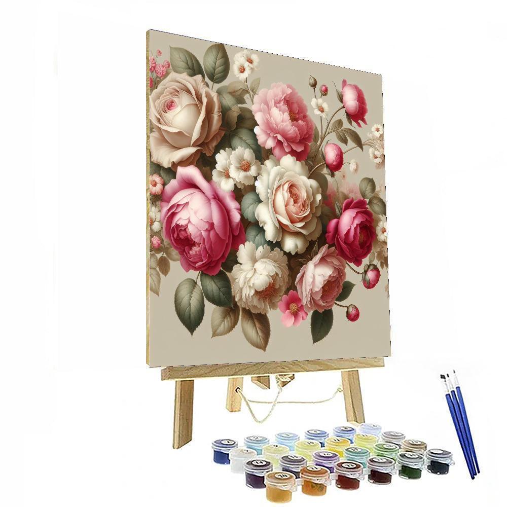 Romantic Floral Flourish Number Painting