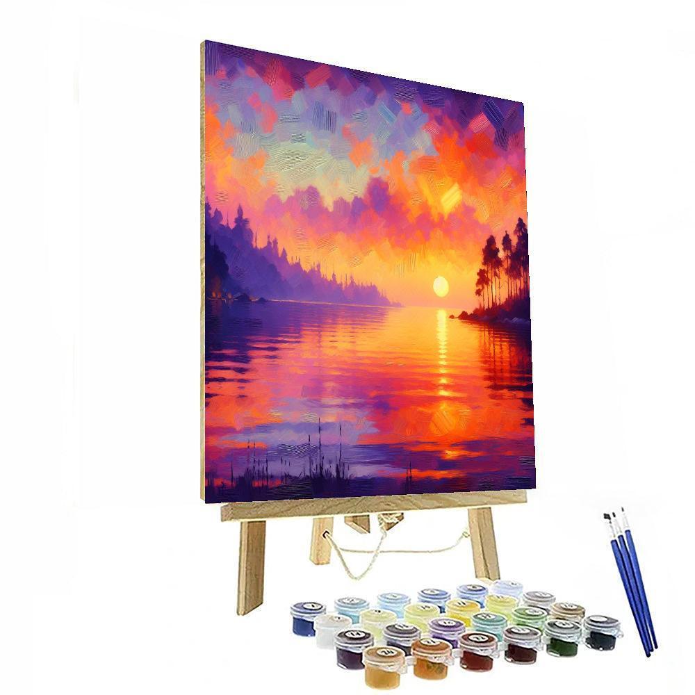 Romantic Sunset Over Water Numbered Painting Kits