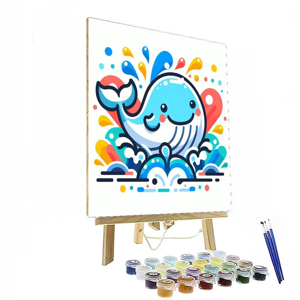 Happy Whale Splash Paint By Numbers Art