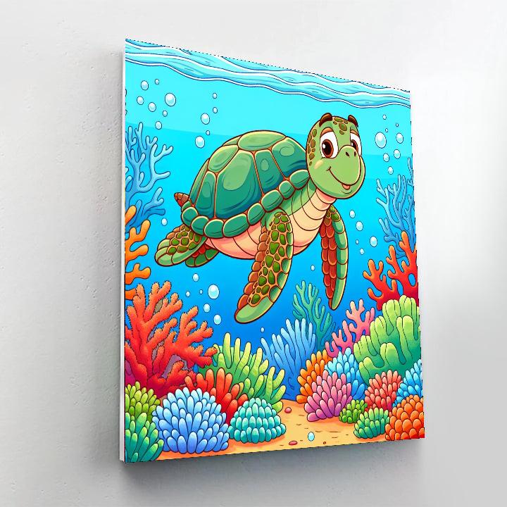 Turtle's Underwater Expedition Paint By Numbers