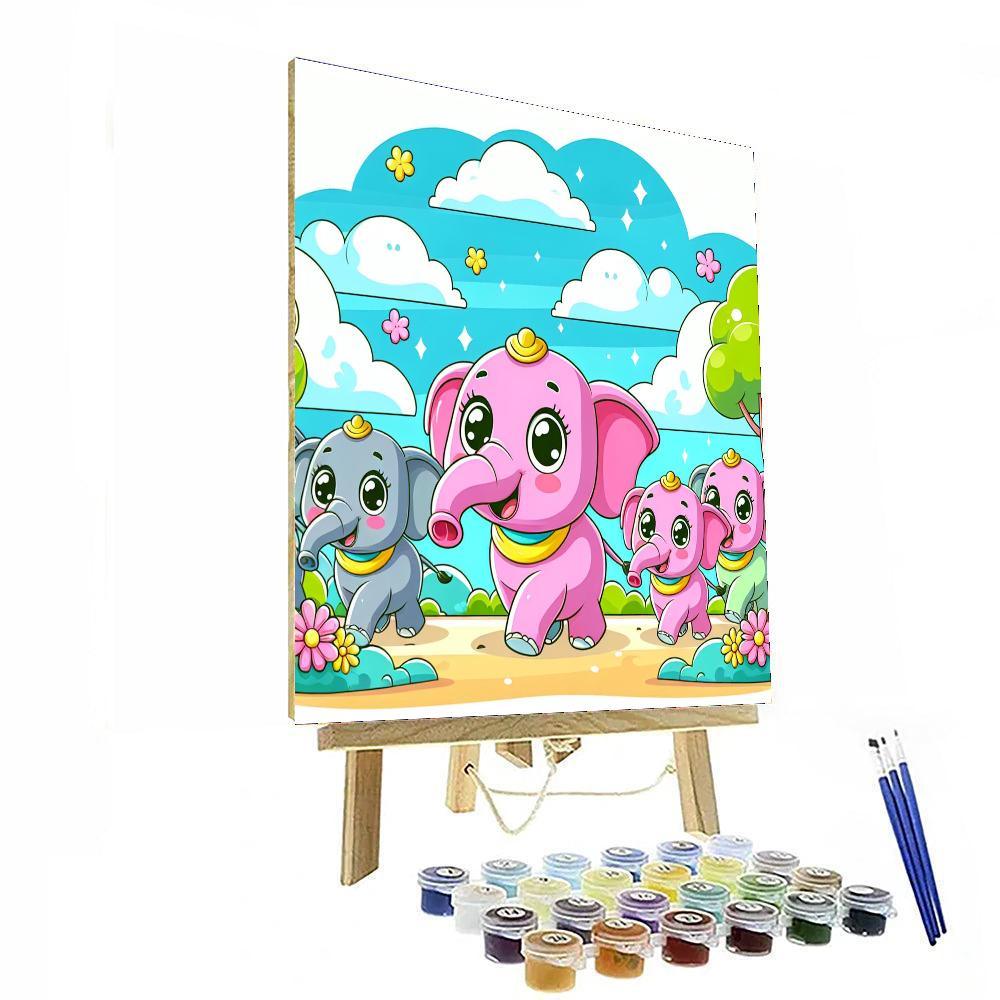 Playful Elephant Parade Paint By Color