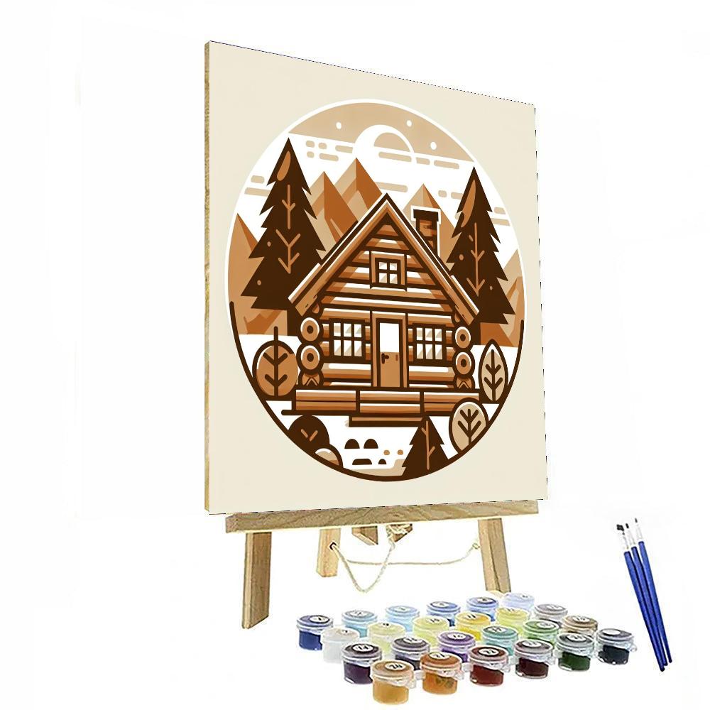 Cozy Log Cabin Getaway Paint By Color