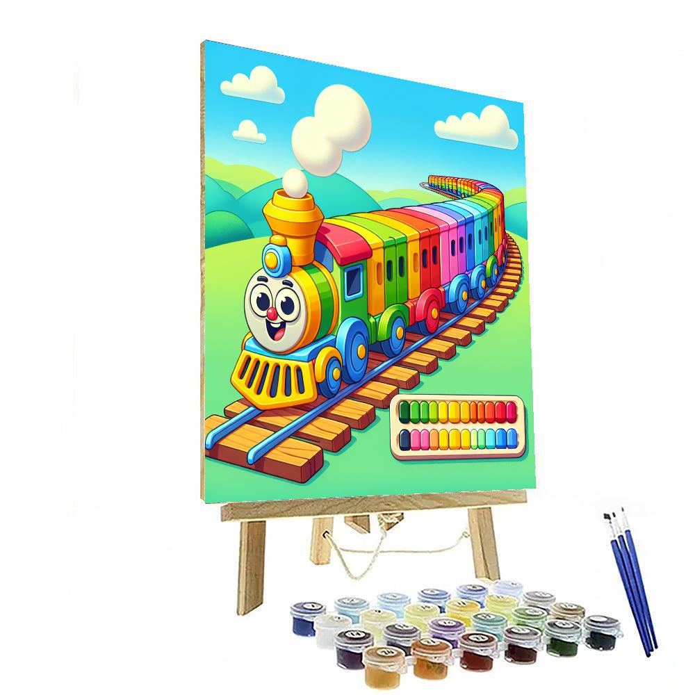 Cheerful Train DIY Paint By Numbers