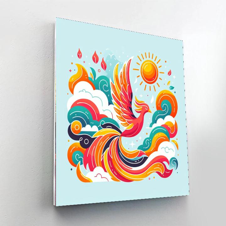 Fiery Phoenix Fantasy Painting Number Kit