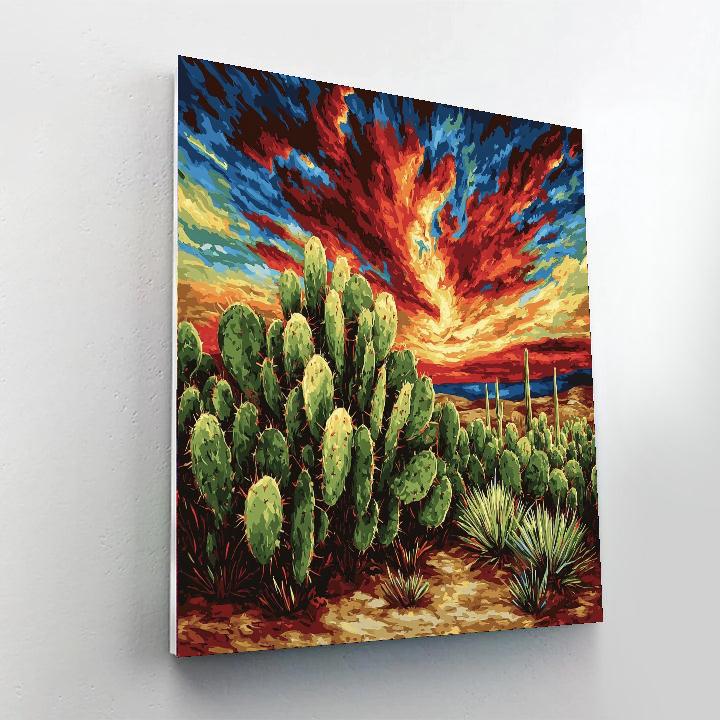 Frida Kahlo Inspired Resilience Of The Cactus Heart  Painting Number Kit