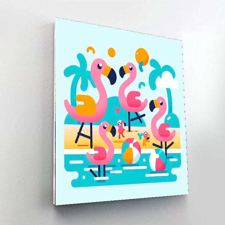 Frolicking Flamingo Frolic Paint By Numbers