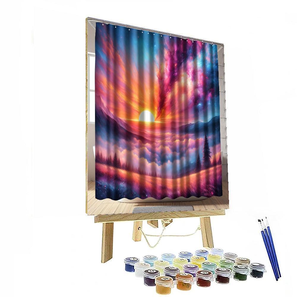 Sunset Symphony Shower Curtain Paint By Number