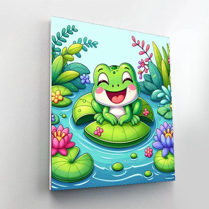 Cheerful Little Frog DIY Paint By Numbers