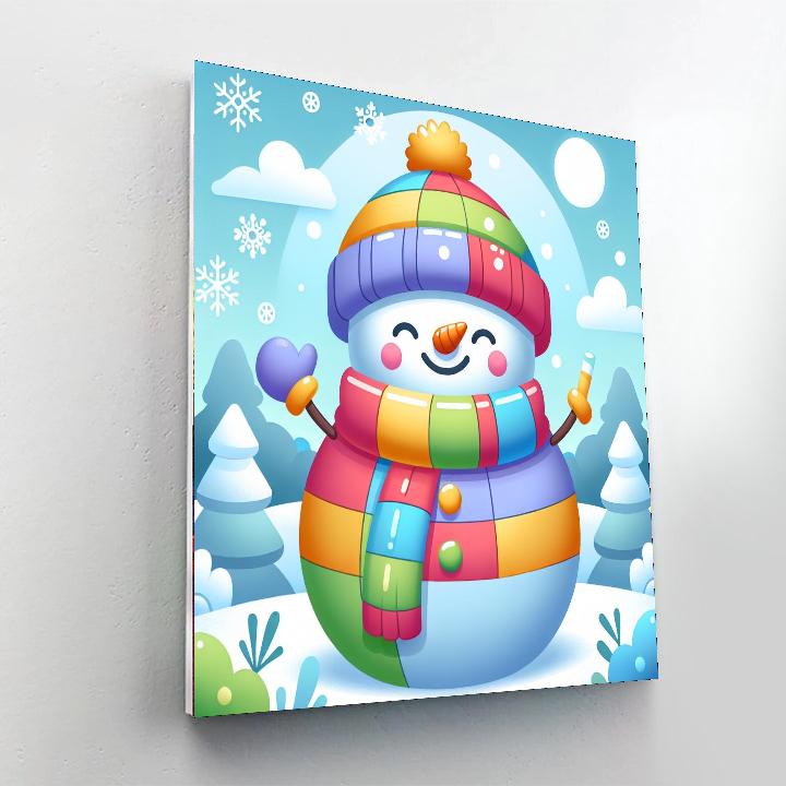 Colorful Snowman Painting By Numbers Kit