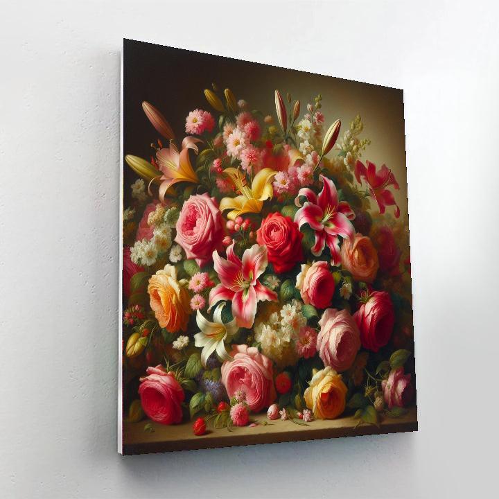 Floral Bouquet Still Life Number Painting