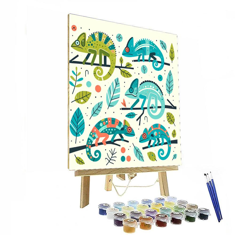 Chirpy Chameleon Jungle Painting By Numbers Kit