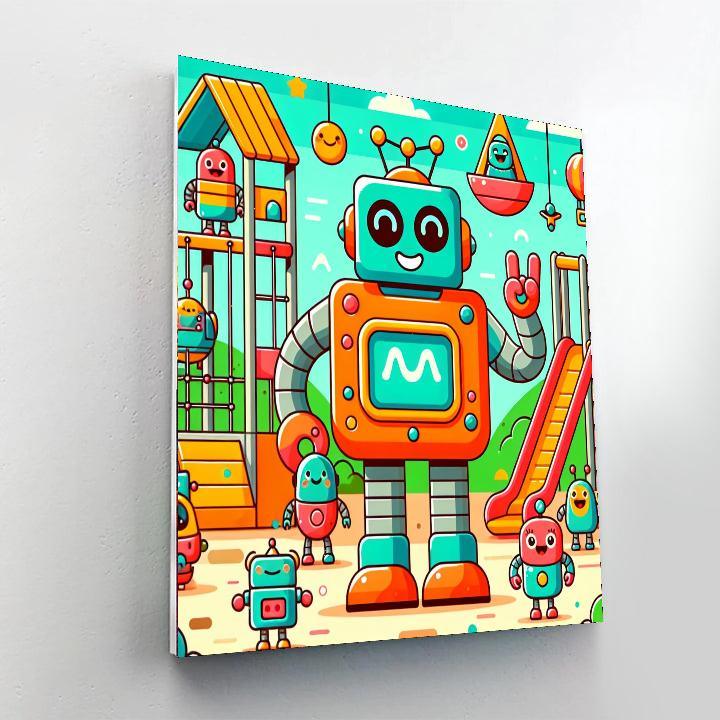 Funky Robot Playland DIY Paint By Numbers