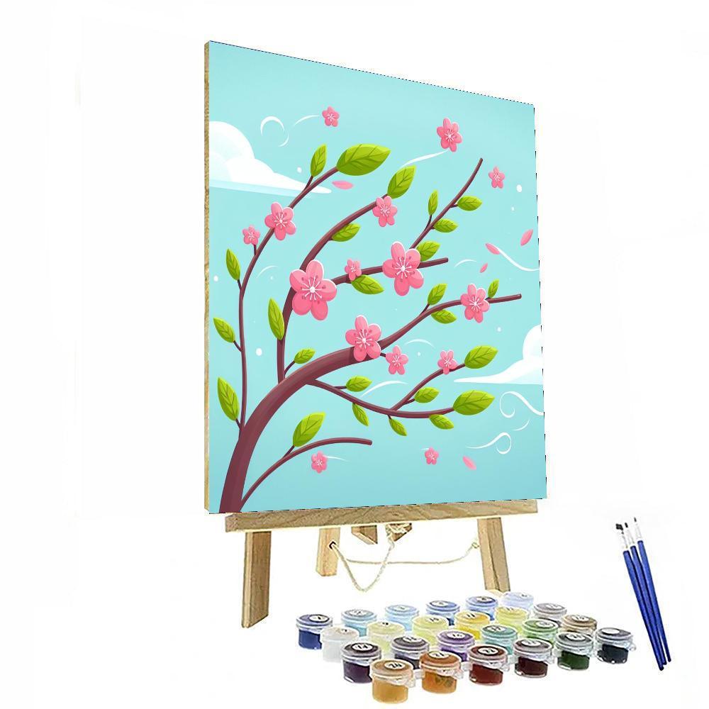 Cheery Cherry Blossoms Painting Number Kit