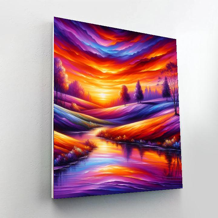 Fiery Sunset Illumination Painting Number Kit