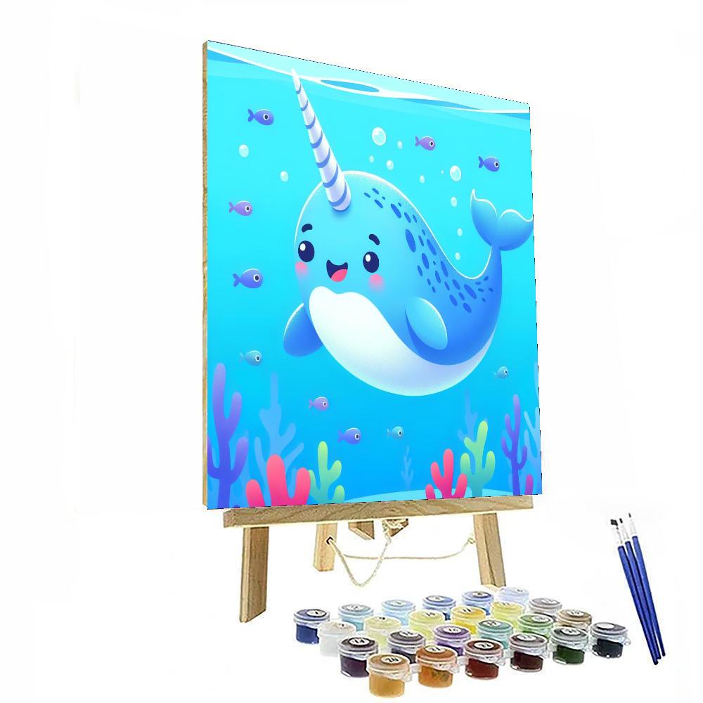 Friendly Narwhal Paint By Numbers Art