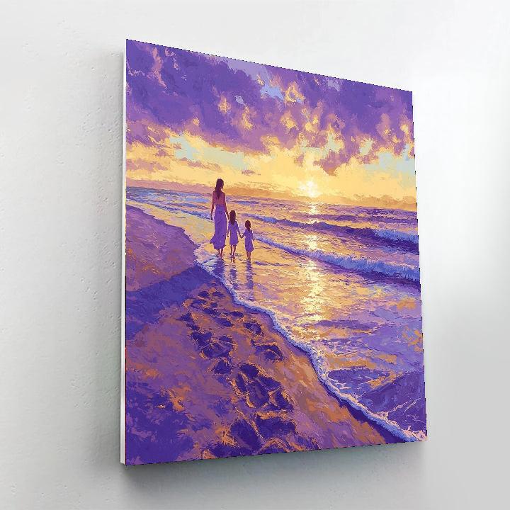 Sunset Stroll By The Shore DIY Paint By Numbers