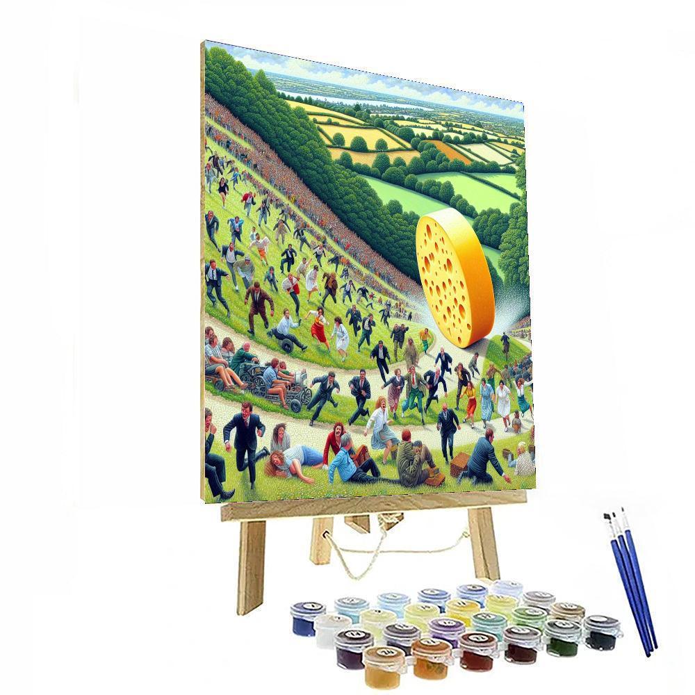 Cooper's Hill Cheese-rolling - Gloucestershire DIY Paint By Numbers
