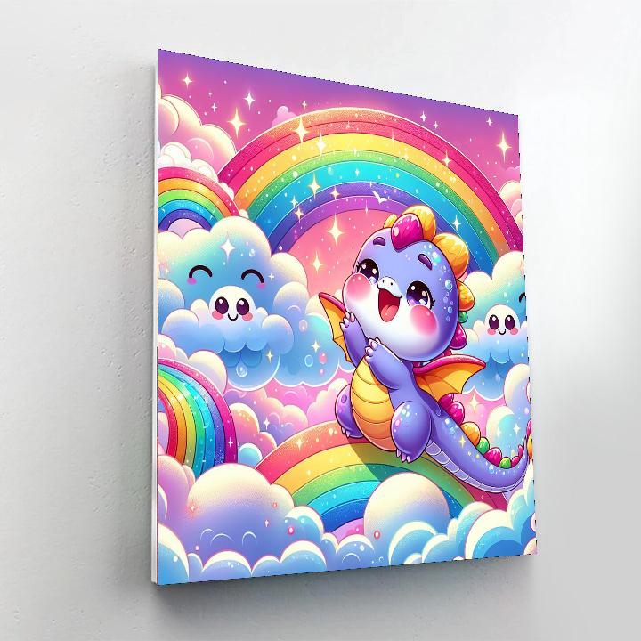 Playful Baby Dragon Numbered Painting Kits