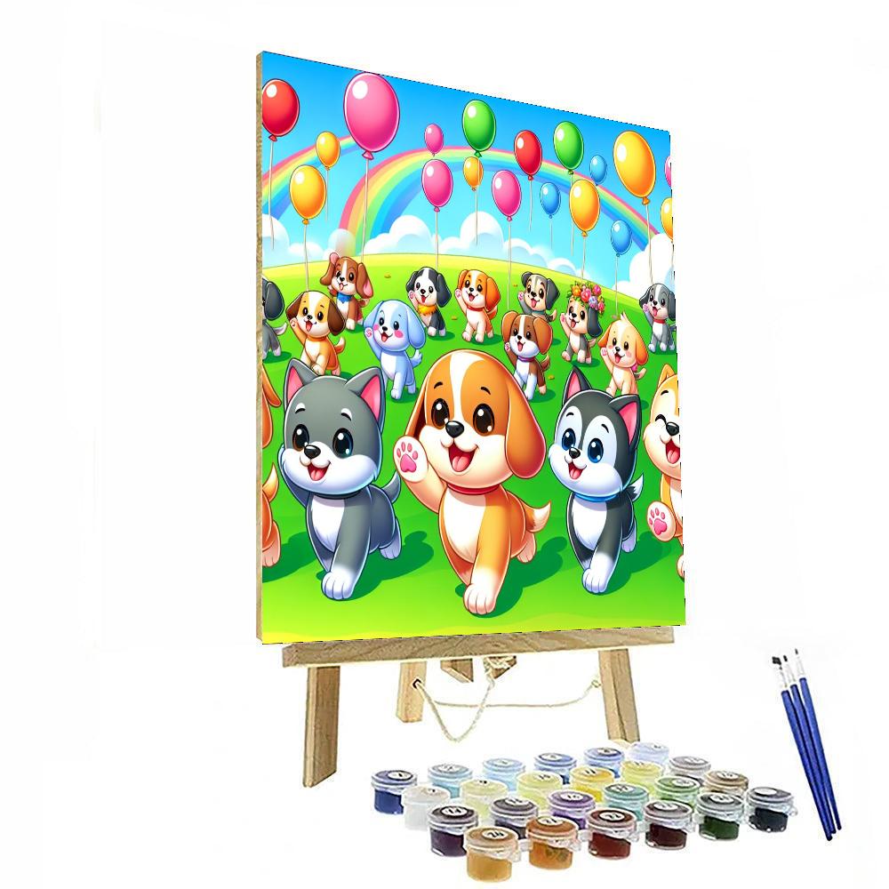 Puppy Parade Party Painting Number Kit