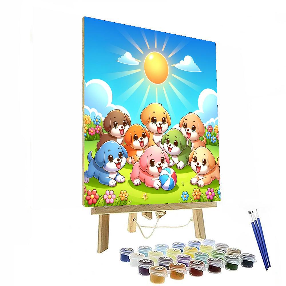 Playtime With Puppies Paint By Numbers Kits