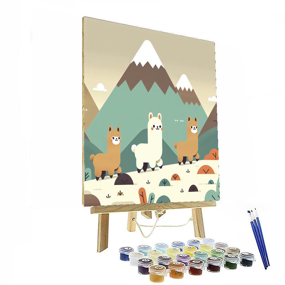 Adventurous Alpaca Trek Painting Number Kit