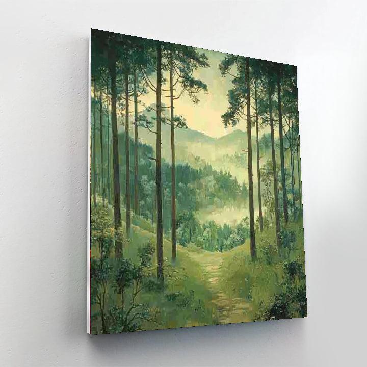 Utagawa Hiroshige Inspired Gentle Forest Harmony  Number Painting