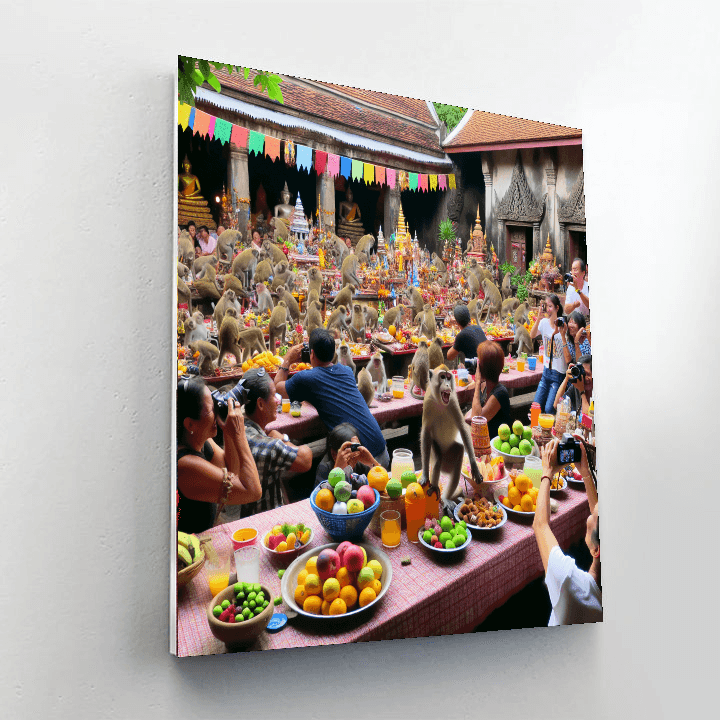 Lopburi Monkey Festival - Thailand DIY Paint By Numbers