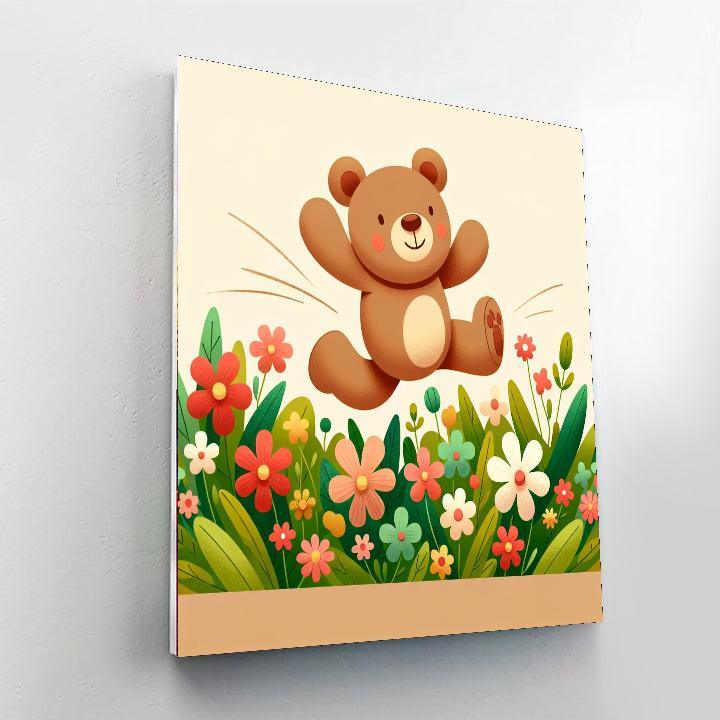 Bouncy Teddy Bear DIY Paint By Numbers