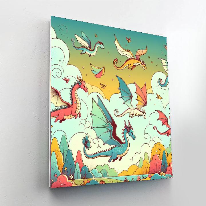 Fantasy Dragon Flights Painting By Numbers Kit