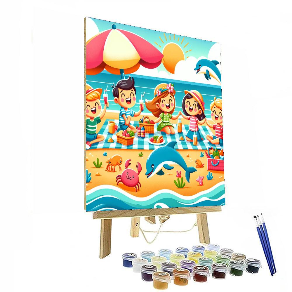 Charming Ocean Picnic Number Painting