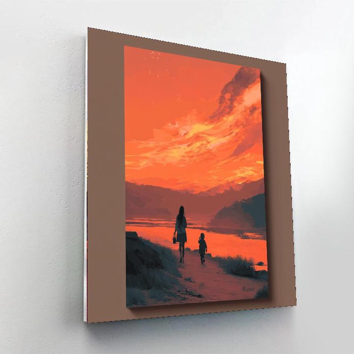 Sunset Stroll With Mom Paint By Numbers Kits