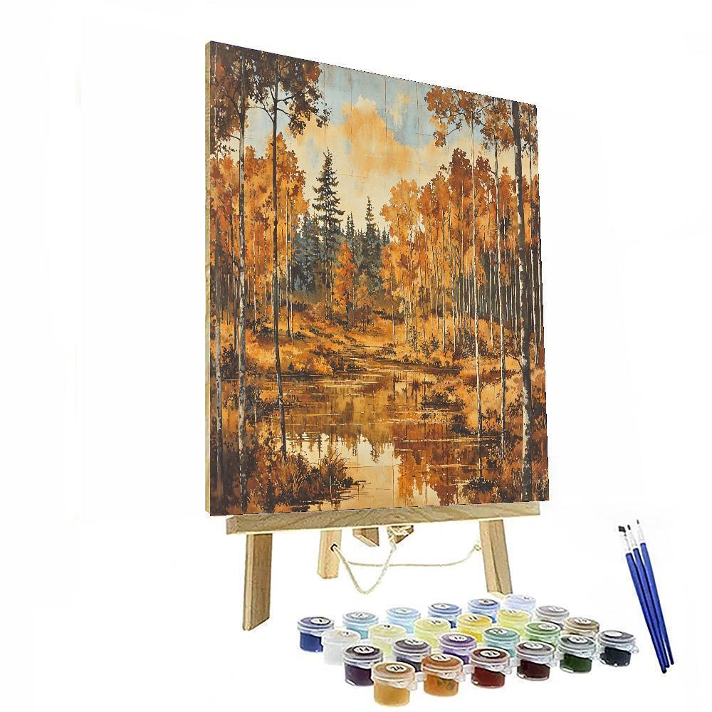 Alfred Sisley Inspired Autumnal Echoes  Painting By Numbers Kit