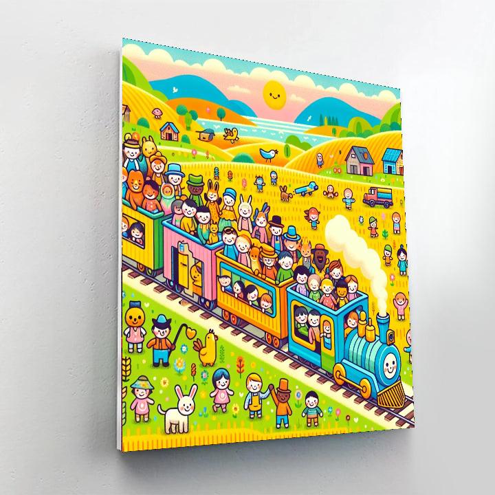 Joyful Train Ride Paint By Numbers Art