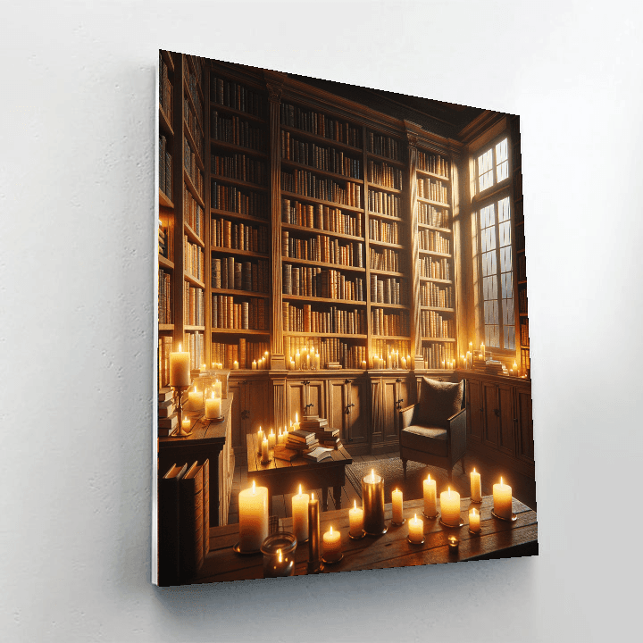 Candlelit Library Paint By Numbers