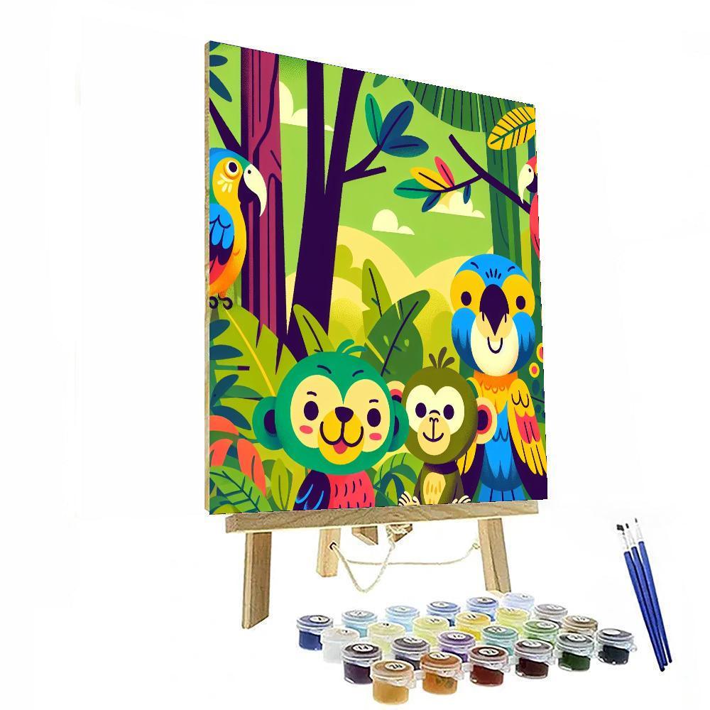 Tropical Rainforest Safari Paint By Numbers Art