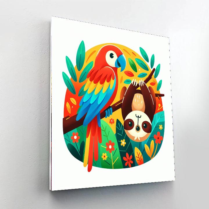 Cute Creatures Of The Rainforest Paint By Numbers