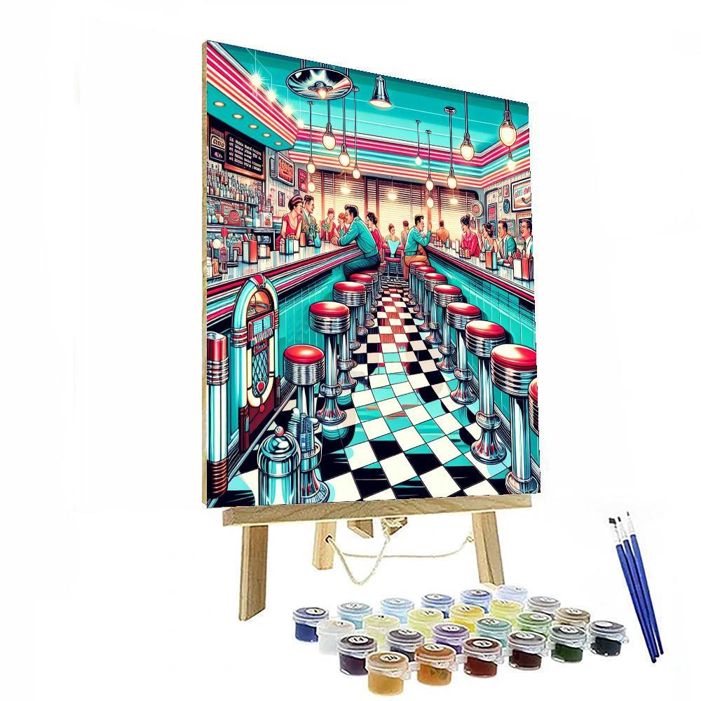 Retro Diners And Drive-ins Painting By Numbers Kit